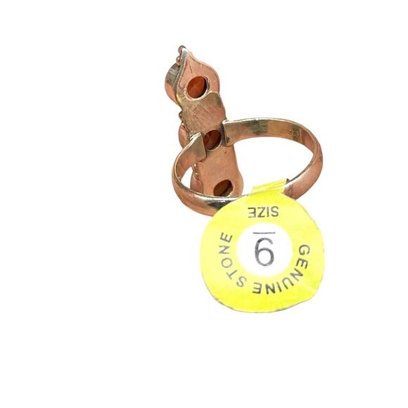 Citrine Ring Size 9 Solid 925 Sterling Silver Natural Genuine Multi Stone Yellow - Picture 6 of 7